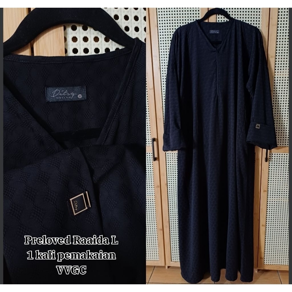 Preloved Raaida Zayna FK Saila Aljenna Shafa Ditsy Moslem Ghissa Abaya Dress by Aljenna | Elmadina.a