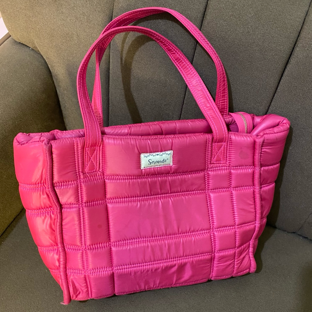 Serenade Tote Bag Pink Nylon Original Preloved Tas Wanita Daily Bag