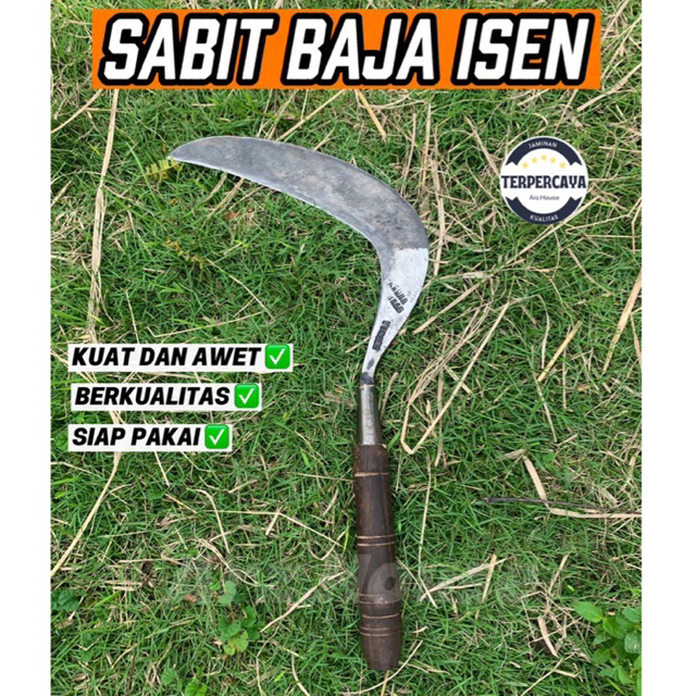 Sabit Baja Isen Pengaritan Rumput dan Perawatan Kebun Cap Baja Tembus Kromo