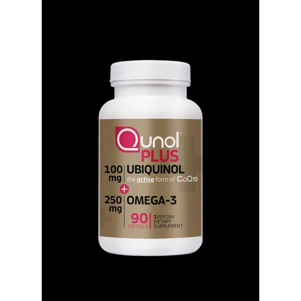Qunol plus ubiquinol coq10 coq 10 co q10 100mg 100 mg omega 3 250mg 250 mg 90 sg