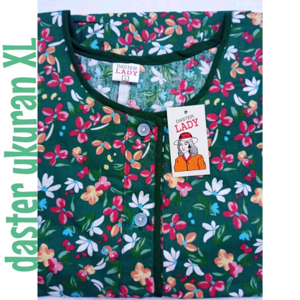 Daster Bahan Katun Lengan Pendek Jumbo XL Tebal Adem Cantik Murah Tidur Hamil dan Menyusui Busui Bum
