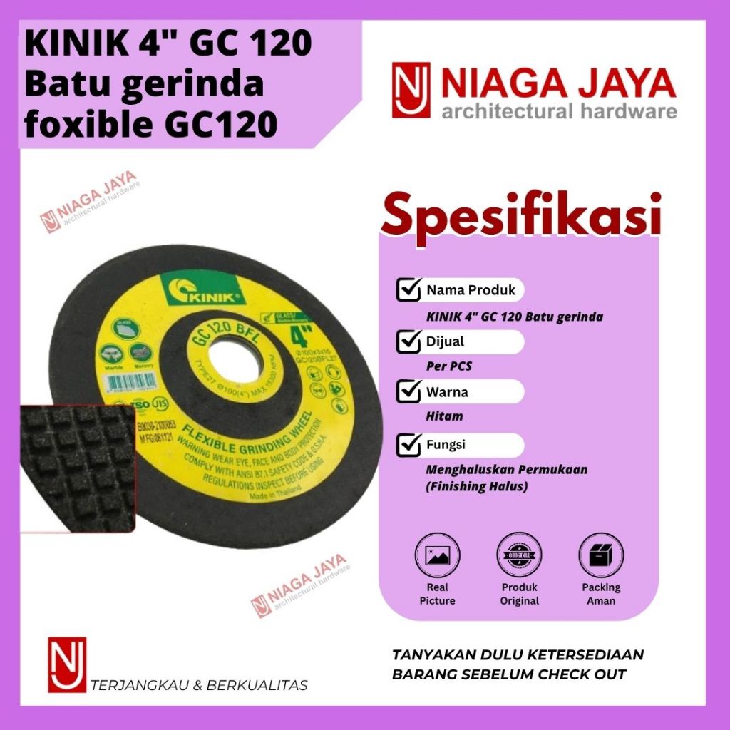 KINIK 4" GC 120 Batu gerinda foxible GC120 poles kaca keramik geranit