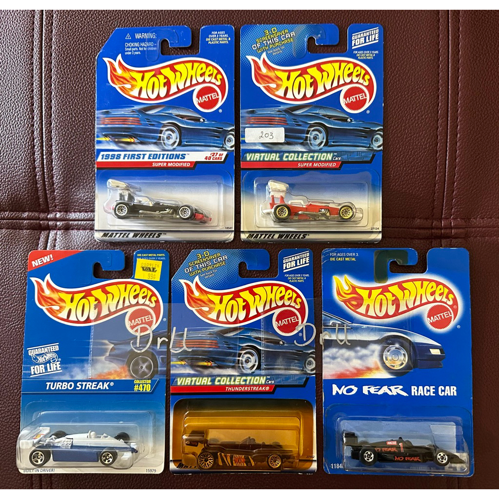 Hot Wheels Formula - Super Modified - Turbo Streak - Thunderstreak - No Fear Race Car