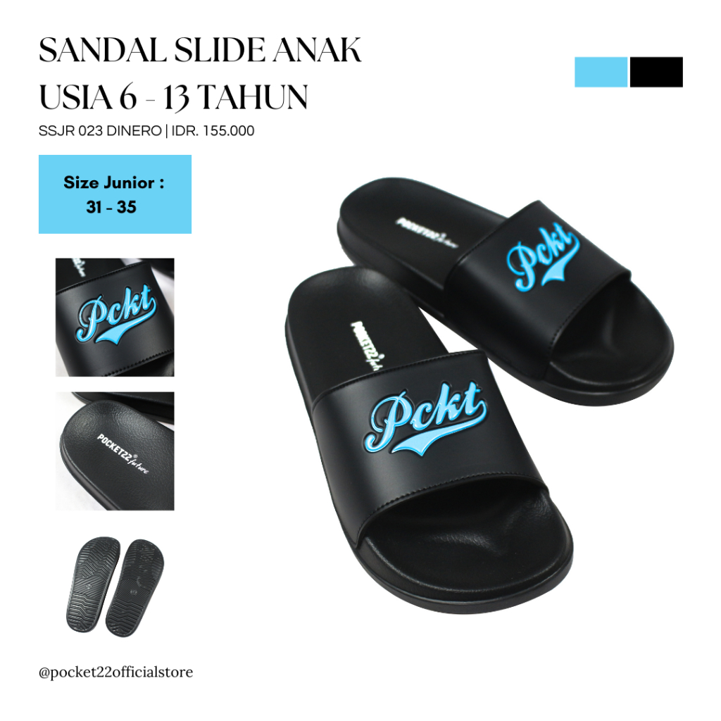 POCKET22 SENDAL SLIDE JUNIOR SSJR 023 - 027 USIA 6 - 12 TAHUN SLOP PRIA / WANITA SANDAL MOTIF TERBAR