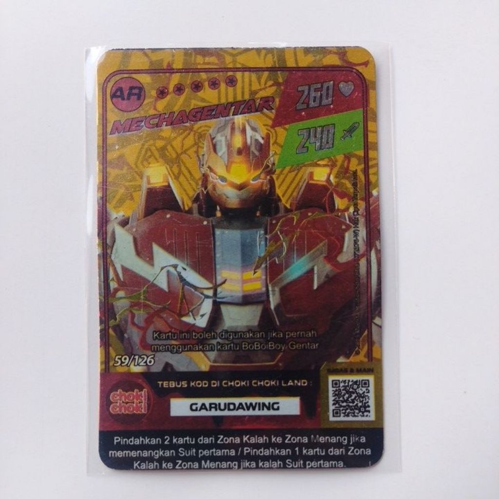 Kartu Boboiboy AR Mechagentar Choki-Choki