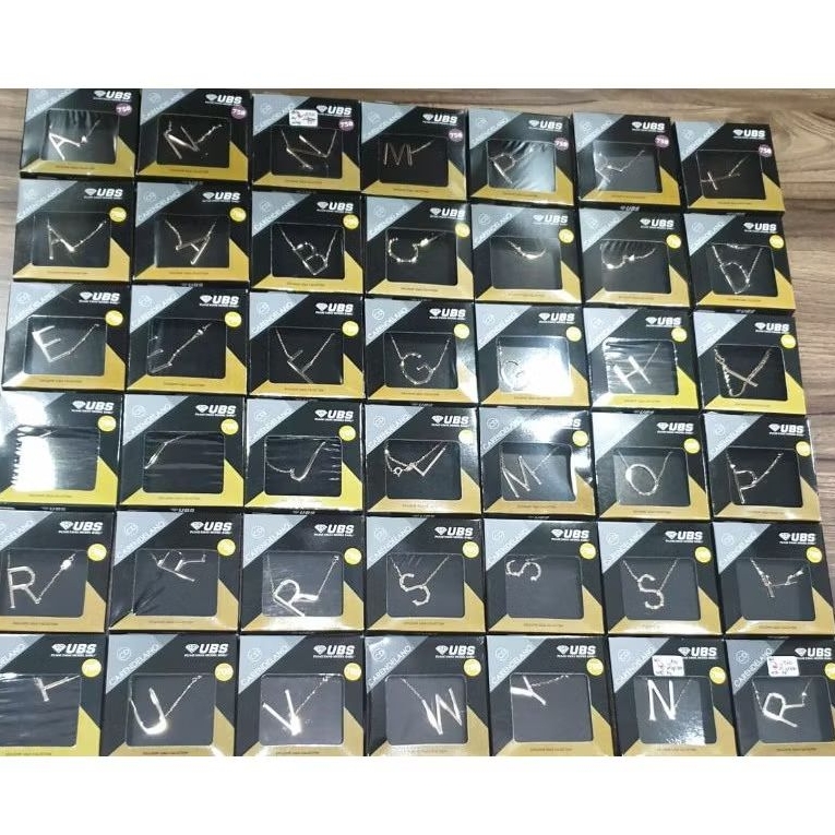 Kalung Carendelano 40cm 750 rosegold Inisial UBS  kadar 750  huruf A - Z ( bukan alpha bold )