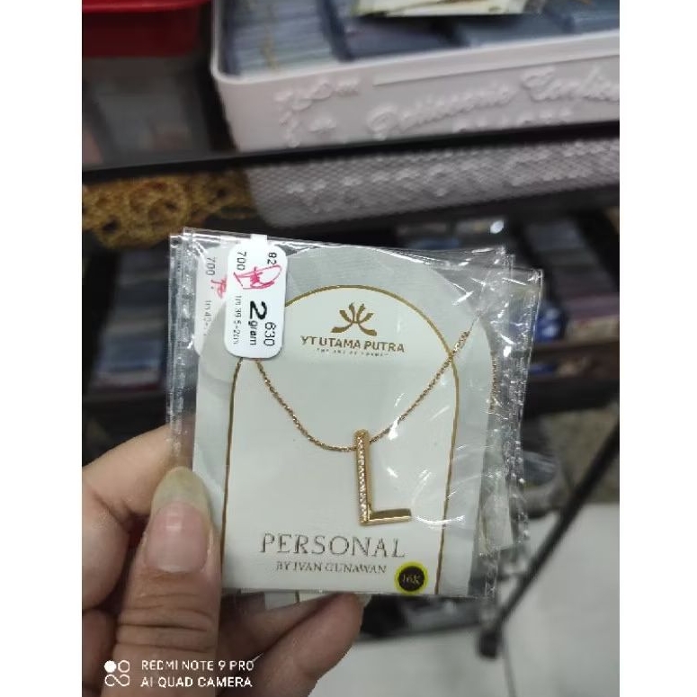 Kalung YG Huruf Nama Inisial Personal by YT x Igun 700