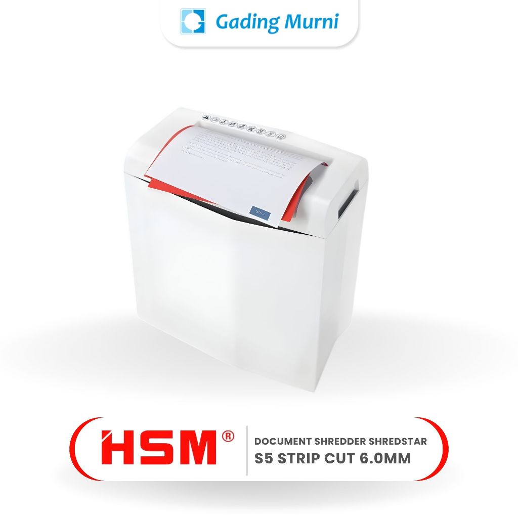 PENGHANCUR KERTAS HSM S5 Strip Cut - 6.0 mm