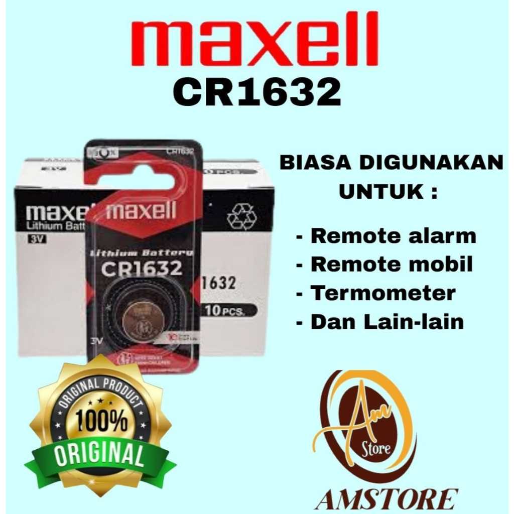 Baterai Maxell CR1632 Original Japan Lithium Battery CR 1632 3V Satuan