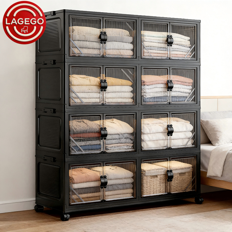 LAGEGO Lemari Lipat Plastik Susun / Wardrobe Storage / Lemari Plastik Baju / Lemari Pakaian Ekstra B