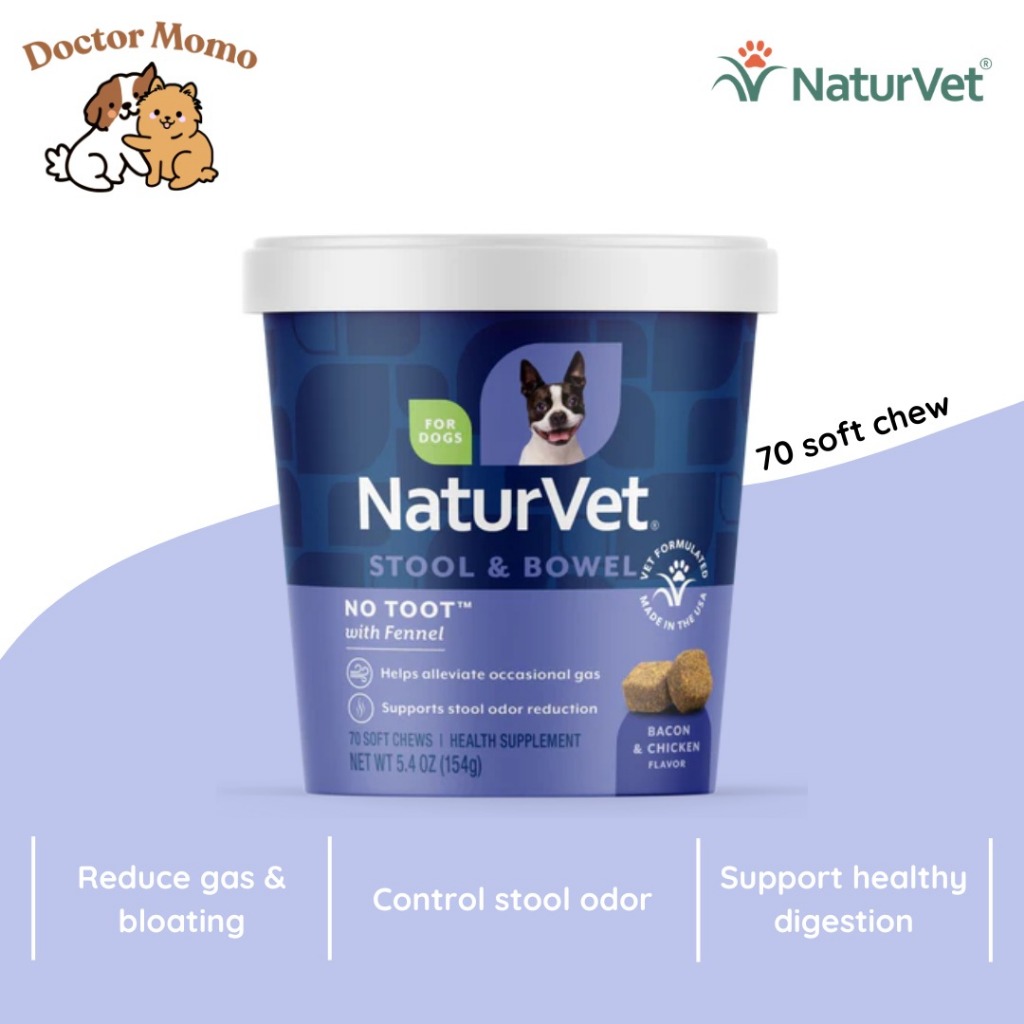 Naturvet Stool and Bowel No Toot with Fennel Dog Supplement Suplemen Anjing Anti Gas Perut Kembung S