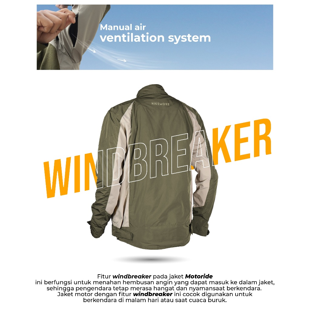 Hikemore - Jaket Motor Unisex Touring Motoride Hikemore Ori