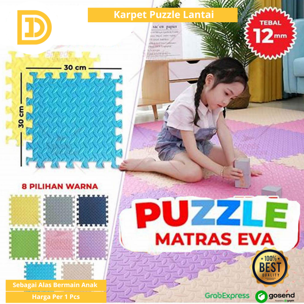 Matras Puzzle 30x30 Lantai Evamat Satuan Karpet Alas Bermain Anak Alas Lantai Olah Raga Tebal Lembut