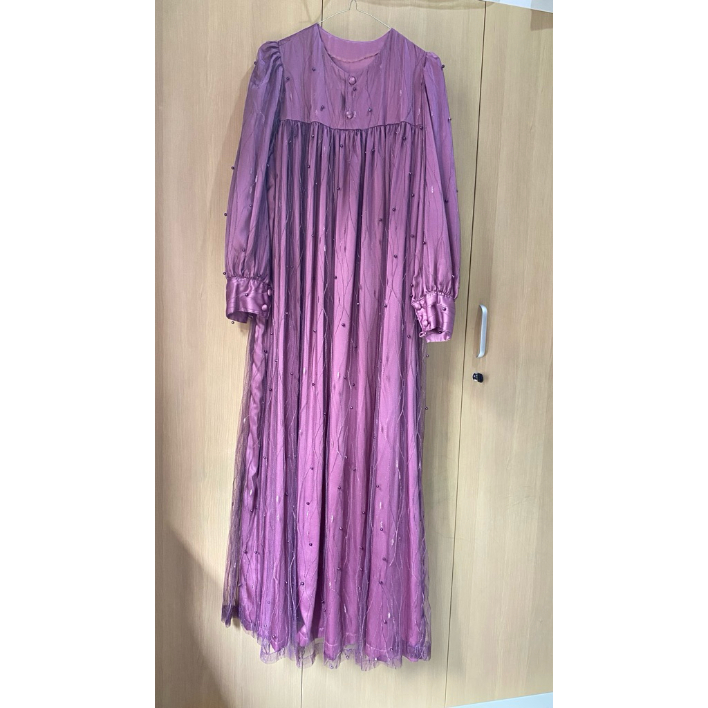 Preloved Dress Brukat Ungu