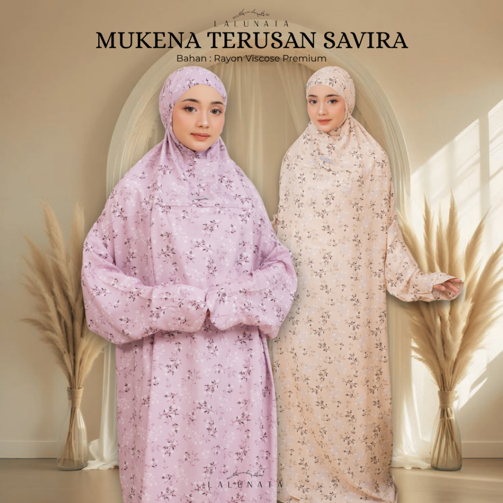 Lalunata - Mukena Terusan Savira motif Jumbo Rayon Premium Dewasa Bahan Rayon Viscose