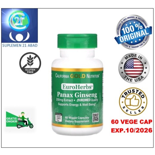 Panax Ginseng/ginseng korea utk meningkatan stamina/energi/memori merk CGN 60 kapsul