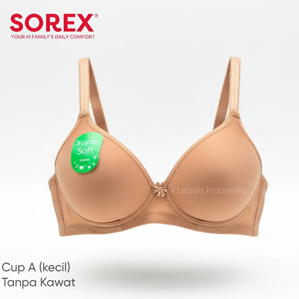 Bra Bh Wanita Sorex Cup A kecil Tanpa Kawat Warna Coklat 34-40