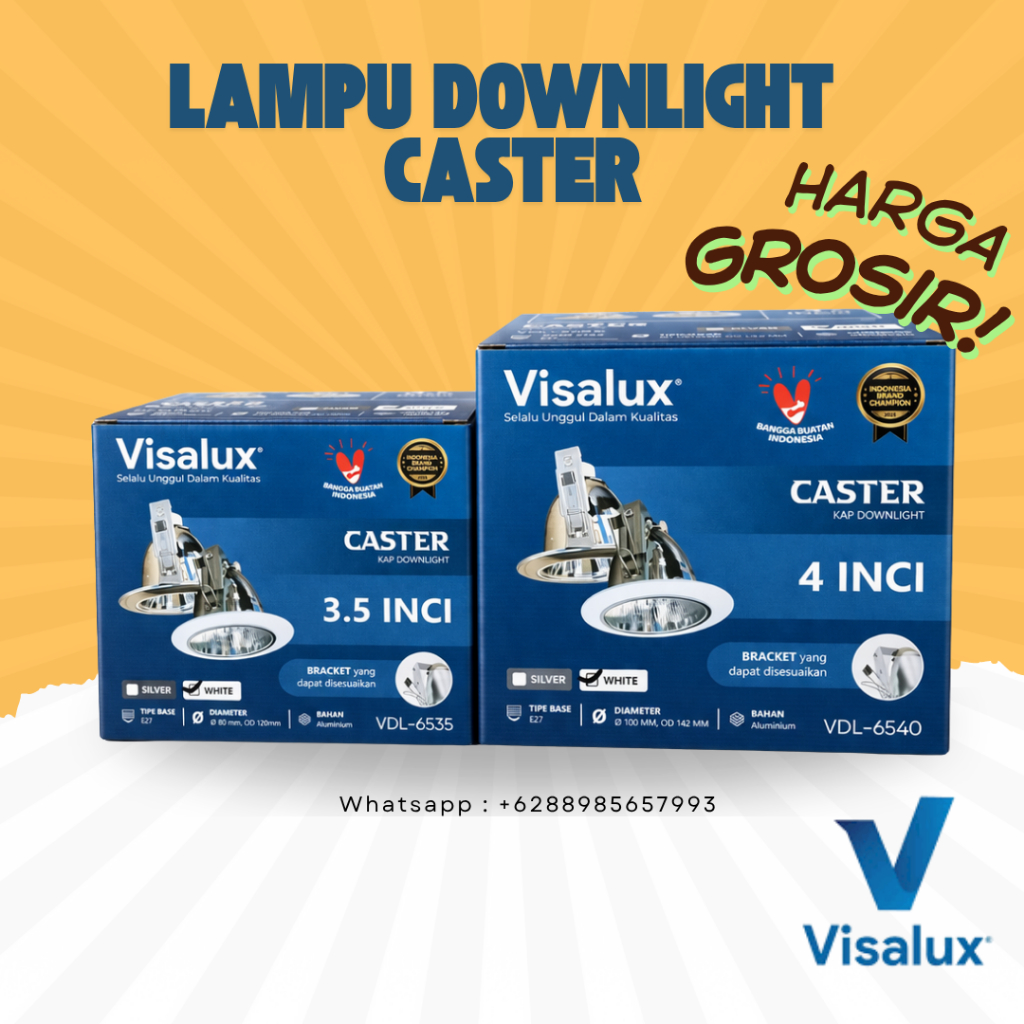 Visalux Caster Downlight Kap Lampu 3.5 & 4 Inch E27