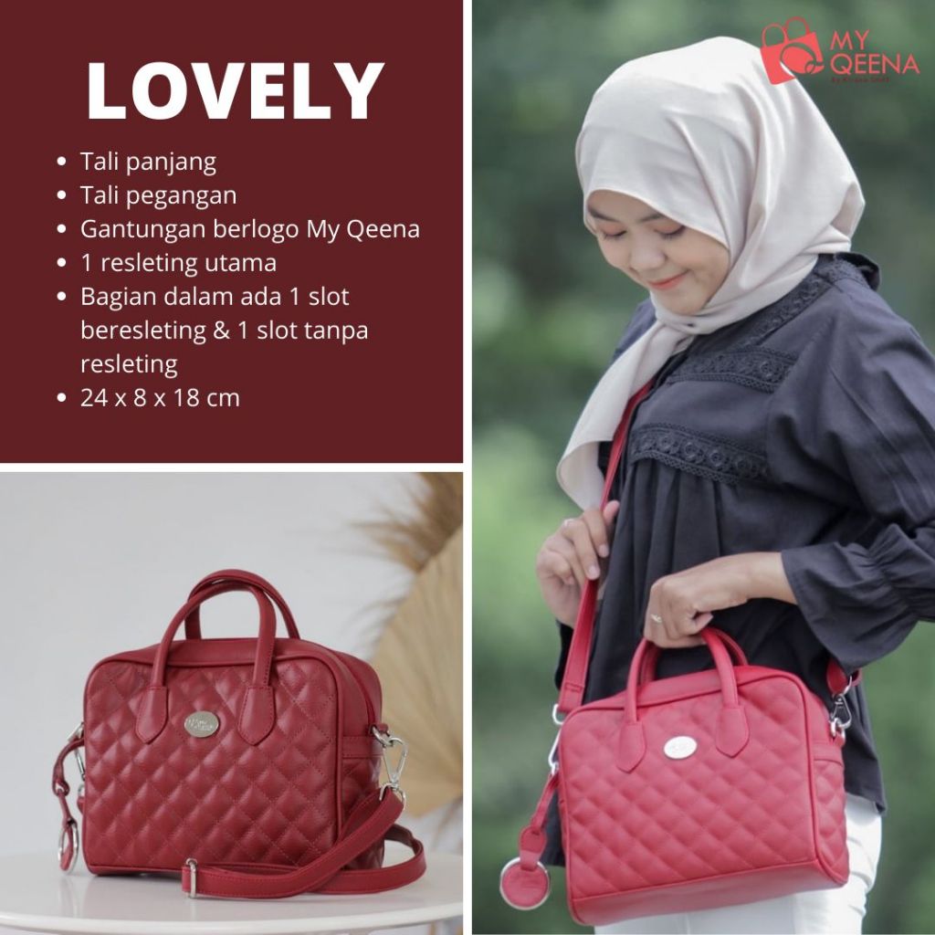 tas lovely my qeena tas wanita tas slempang tas mewah tas kerja tas bagus