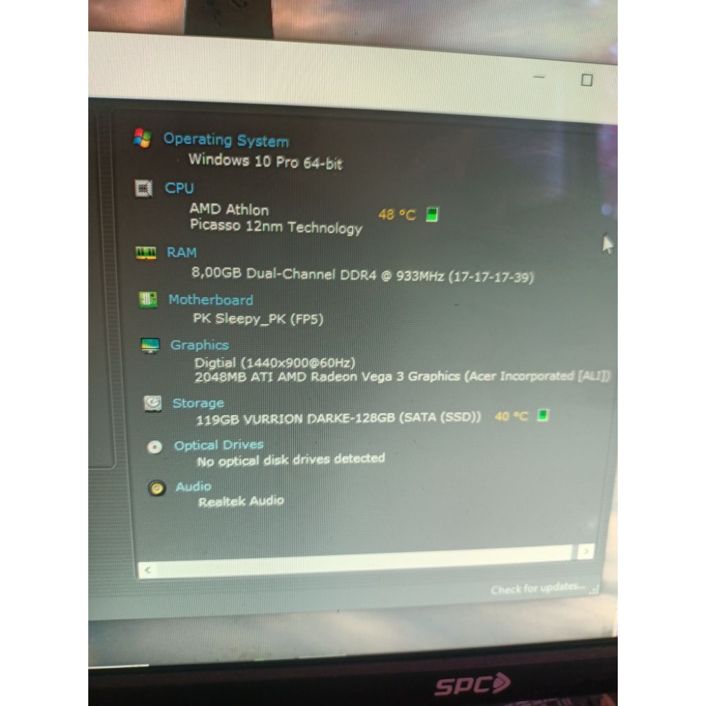 laptop buntung acer a315 42