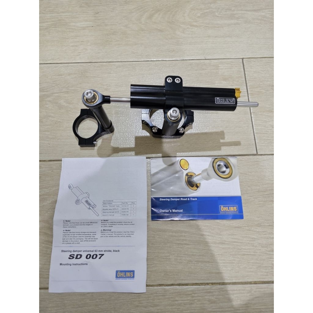 Steering Damper Ohlins Black Original & Bracket WR3 Black Original (Second) For ZX25R/ZX25RR/ZX4RR 2