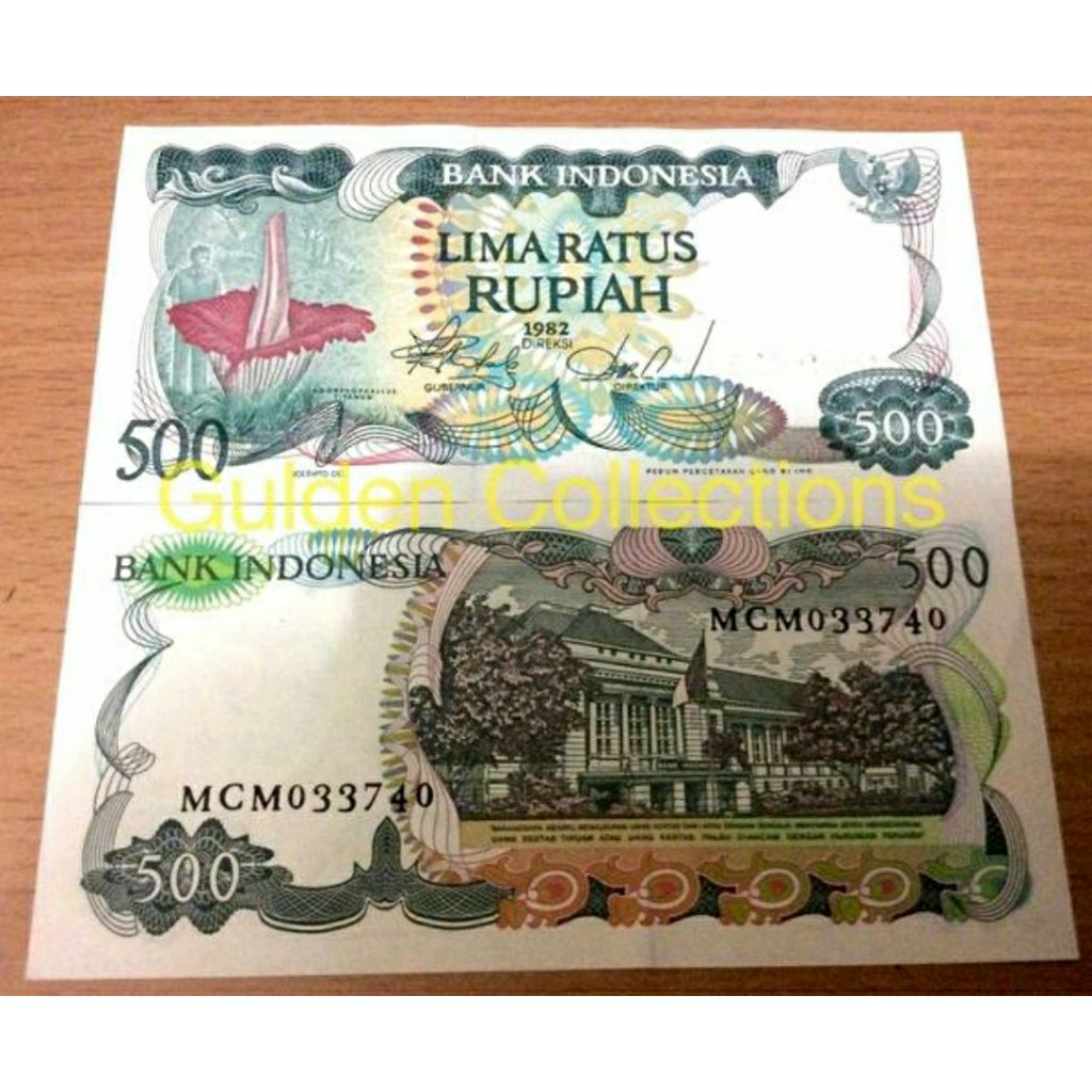 500 rupiah 1982 bunga bangkai UNC baru