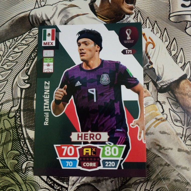 Kartu Bola Raul Jimenez Mexico 2022 Panini Adrenalyn XL World Cup Qatar Card