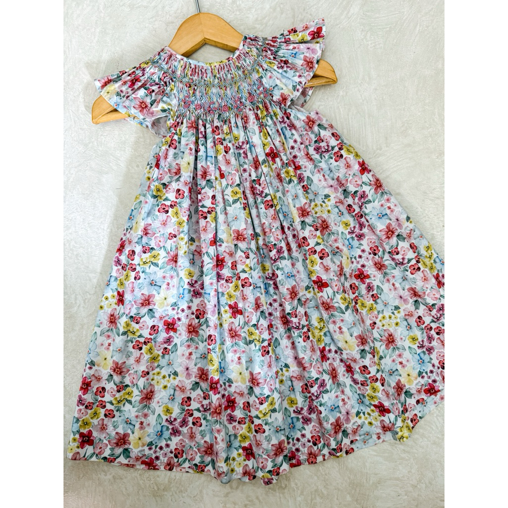 Aruca spain smock floral bishop dress 4y