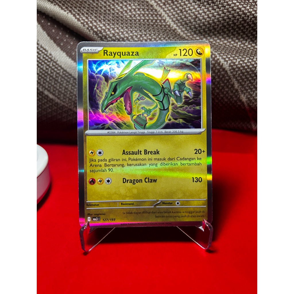 Kartu Pokemon TCG Indonesia - Rayquaza 127/193 Hologram Original 100%