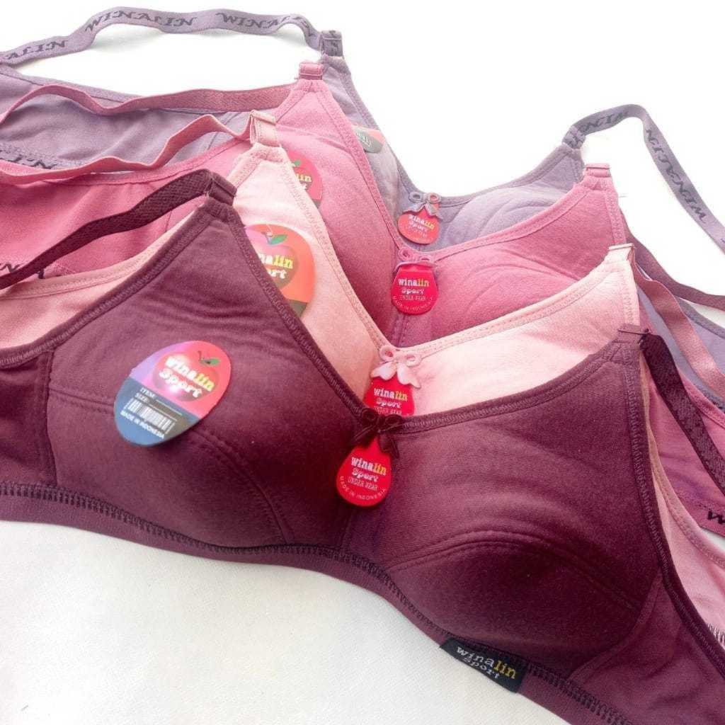 6 PCS BH Bra Sport Wanita Perempuan Dewasa Remaja Tanpa Kawat dan Busa Tipis Ukuran 36 38 40 42