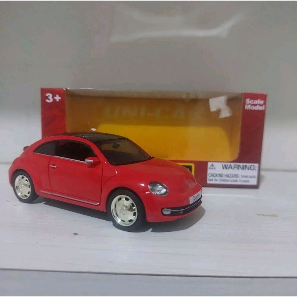 diecast vw beetle vw volkswagen merah skala 32 rmz city unicar vw beetle