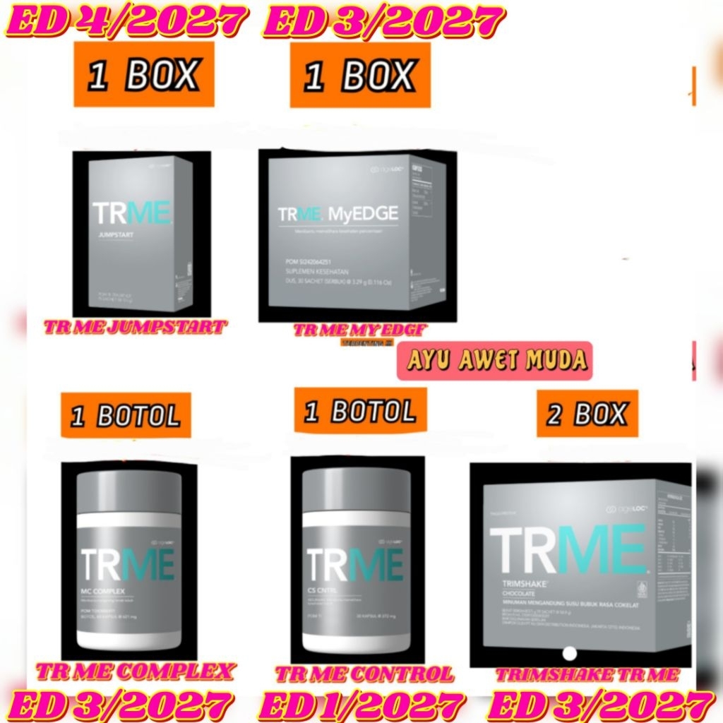1 BLN TR ME PAKET DIET NO/TANPA LIVEPACK LENGKAP JUMPSTART v2 nu    skin TR ME TWS TR90