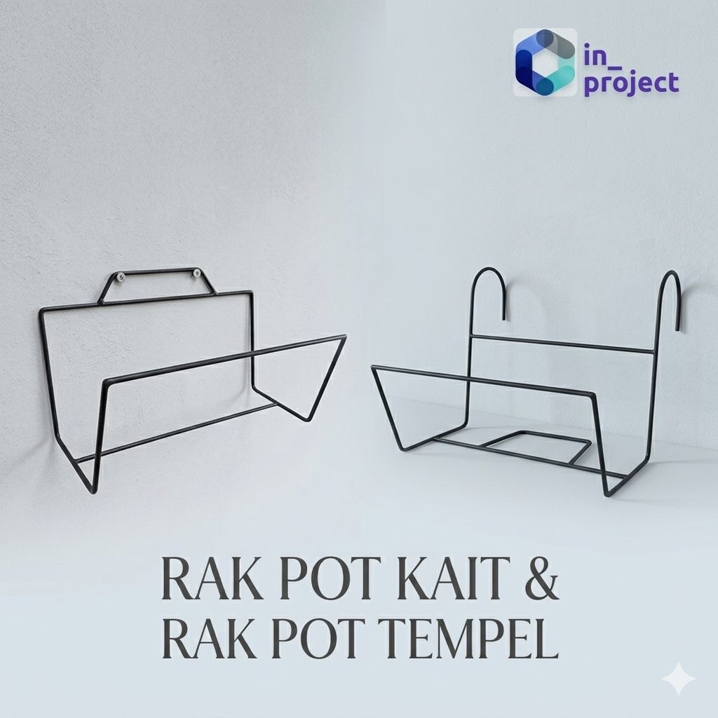 Rak Gantung Besi Untuk Pagar/Balkon dan rak tempel dinding + Pot Panjang Rak Pot besi gantung rak ga