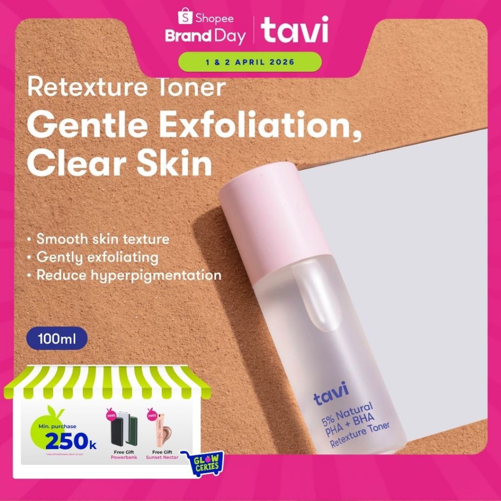 TAVI 5% Natural PHA + BHA Retexture Toner 100 ml - Toner Eksfoliasi Meratakan Tekstur Kulit