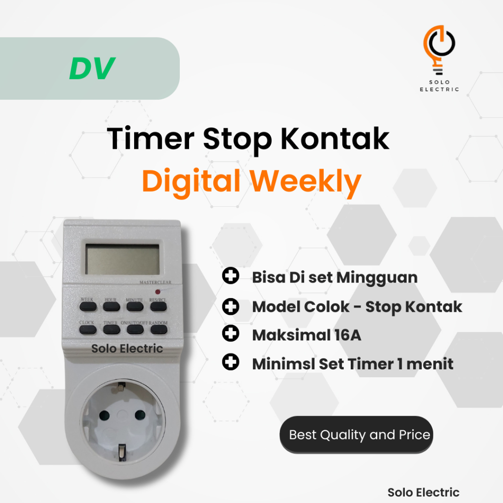 Timer Digital Weekly Electronic DV / Timer mingguan / timer otomatis / timer lampu