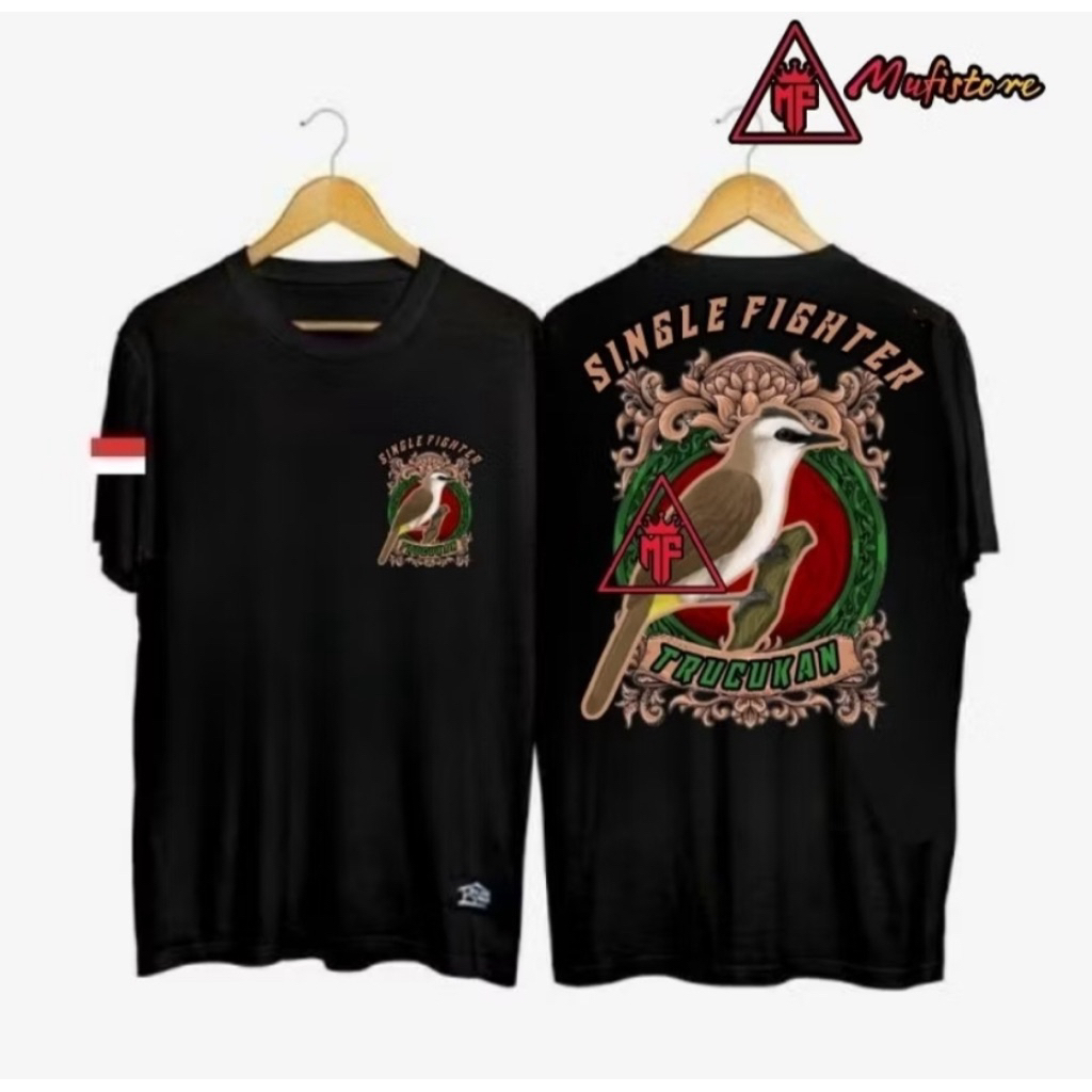 Kaos sablon single fighter trucukan t-shirt distro unisex bahan adem