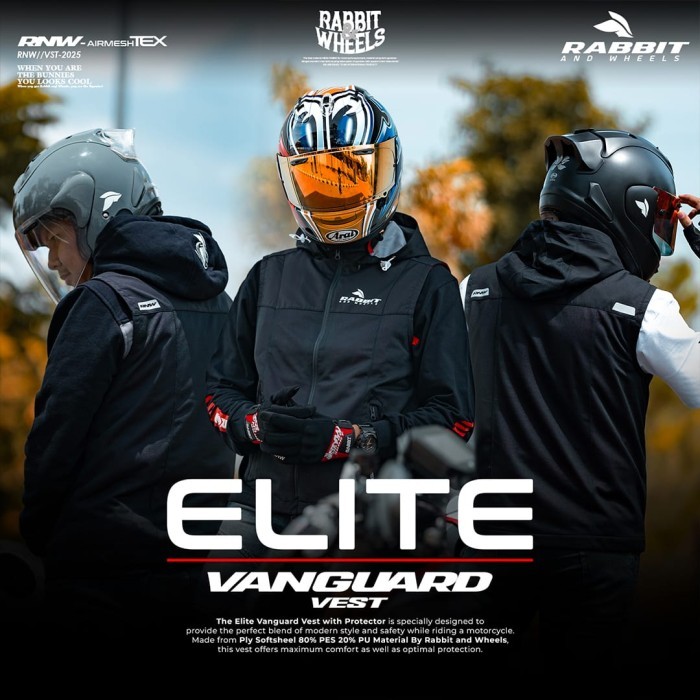 VEST Rabbit And Wheels ELITE (INCLUDE PROTECTOR) RABBIT & WHEELS Rompi RNW Hoodie Vest Rabbit