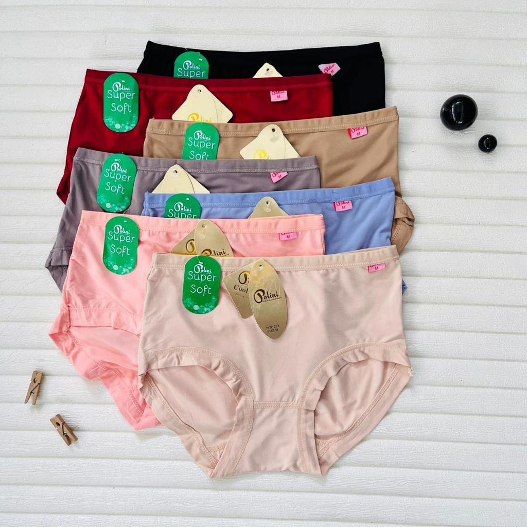 POLINI Celana Dalam Wanita Katun Fit to M-XXL Polos Midwaist Basic Panties CD 1236/1233