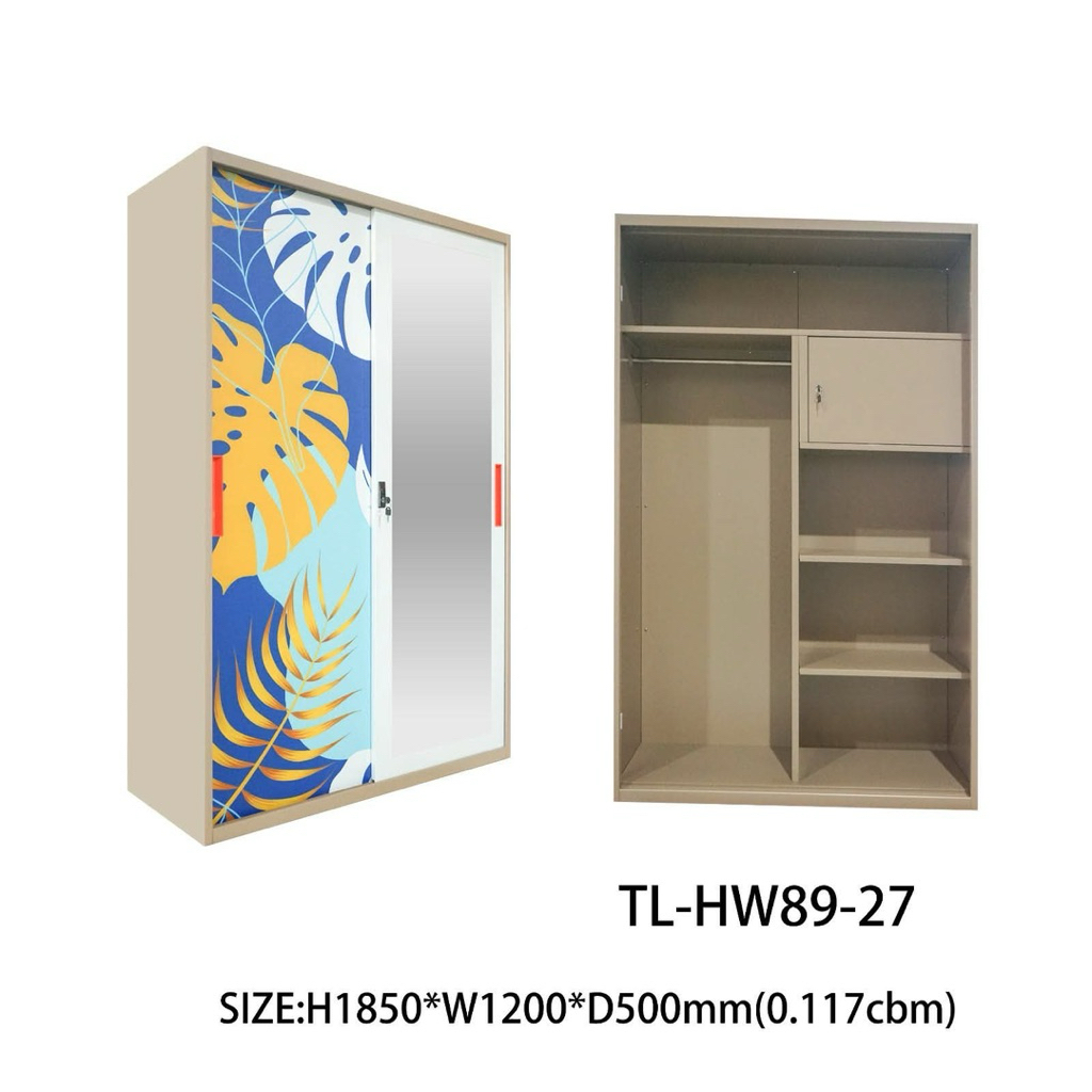 Lemari pakaian besi sliding 2 pintu 120 // MAKASSAR ONLY (94)