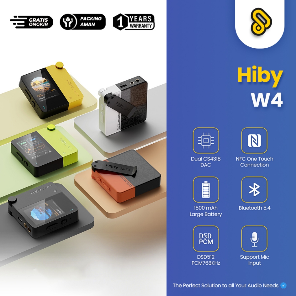 HiBy W4 Dual-Core Dual-Mode DAC & Bluetooth Receiver