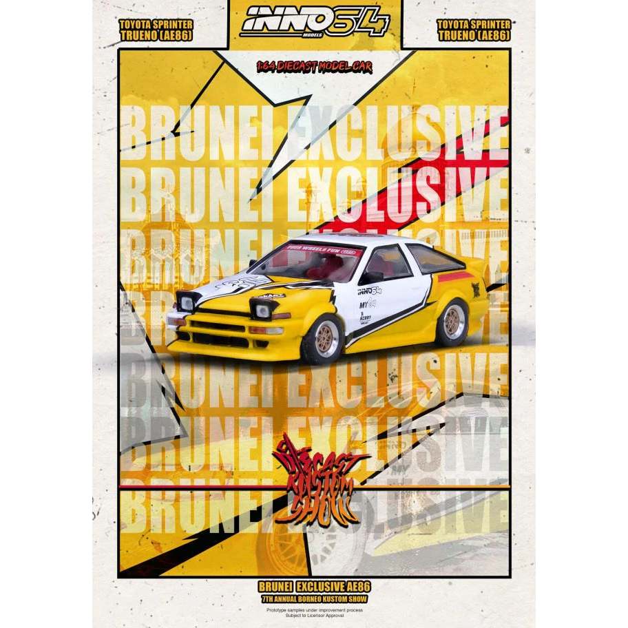 INNO 64 1/64 TOYOTA SPRINTER TRUENO AE86 Brunei Diecast Kustom Show 2024