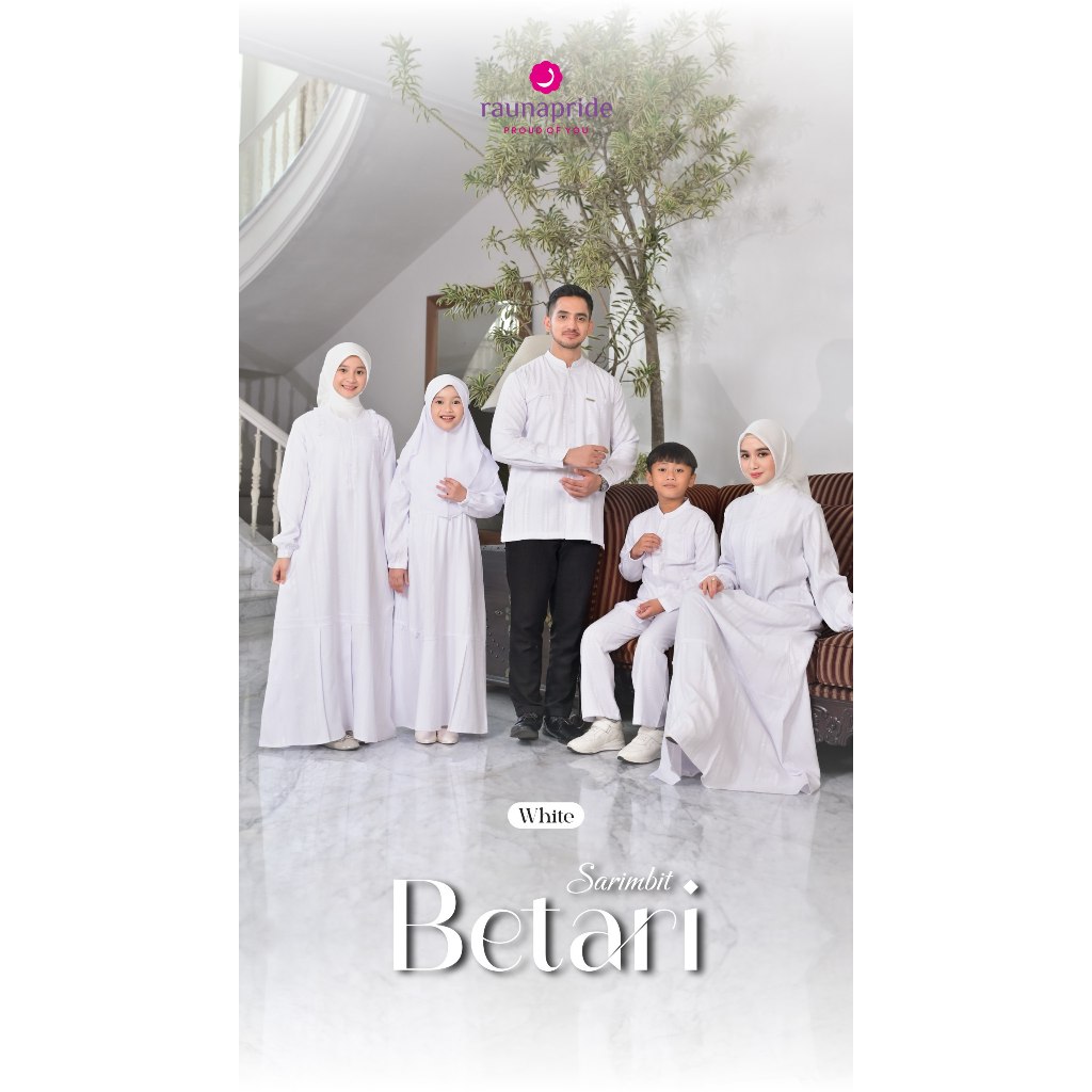 Sarimbit Betari White Baju Couple Keluarga Muslim - Rauna Pride