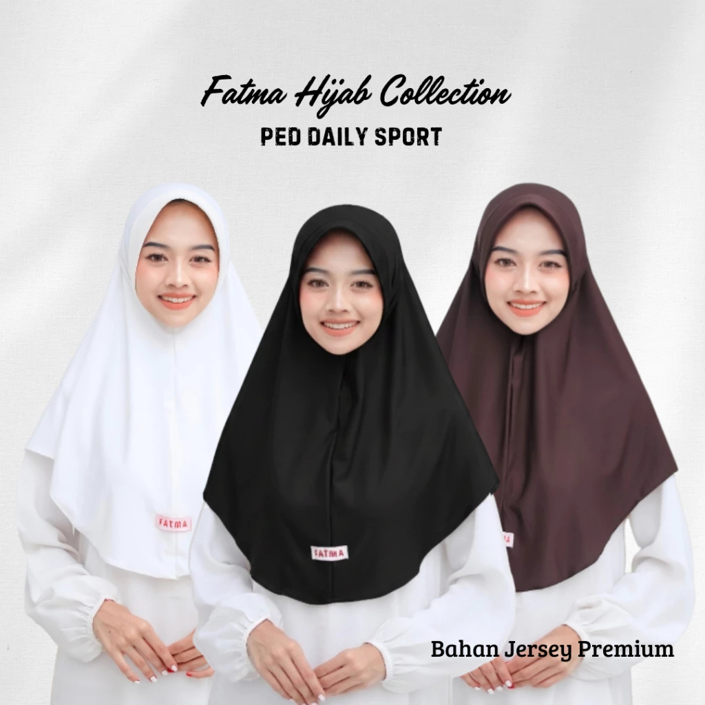 Jilbab Bergo Instan Bahan Jersey Nyaman Pilihan Warna Menarik Hitam Putih Coklat Ukuran M Sporty