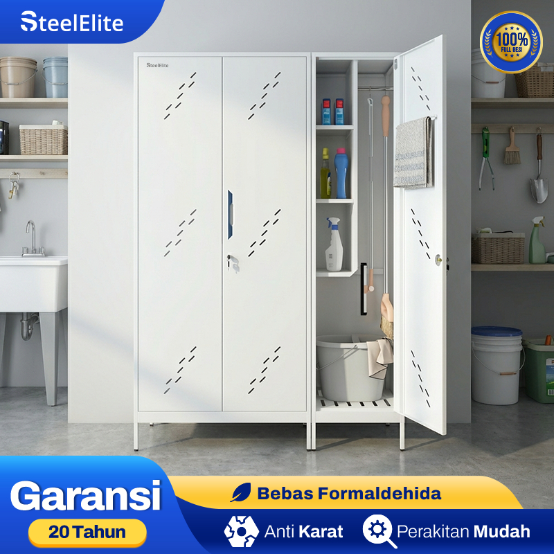 Lemari Alat Kebersihan Lemari Sapu Besi Lemari Janitor Besi Storage Alat Pembersih Cleaning Cabinet