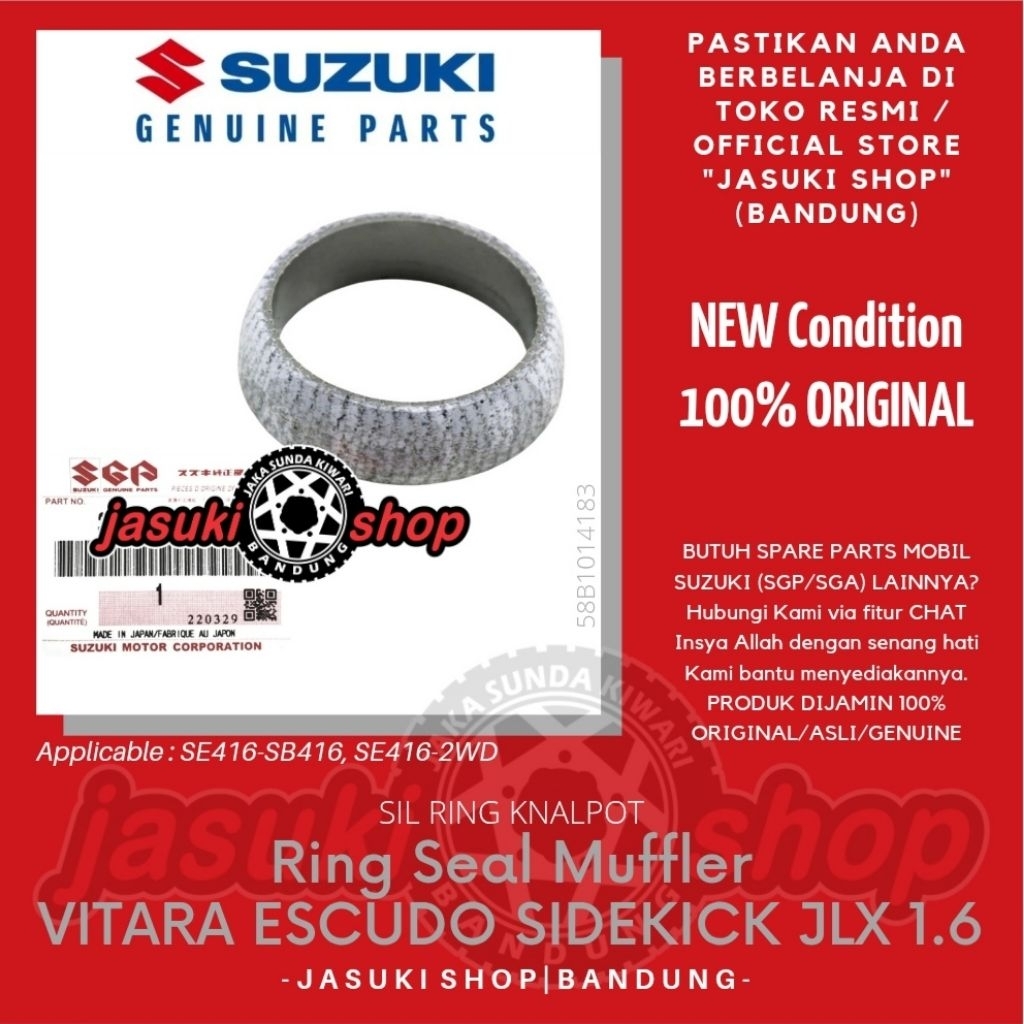 Packing Ring Seal Sil Muffler Knalpot Suzuki Vitara Escudo Sidekick 1.6 JLX Asli Ori Original SGP