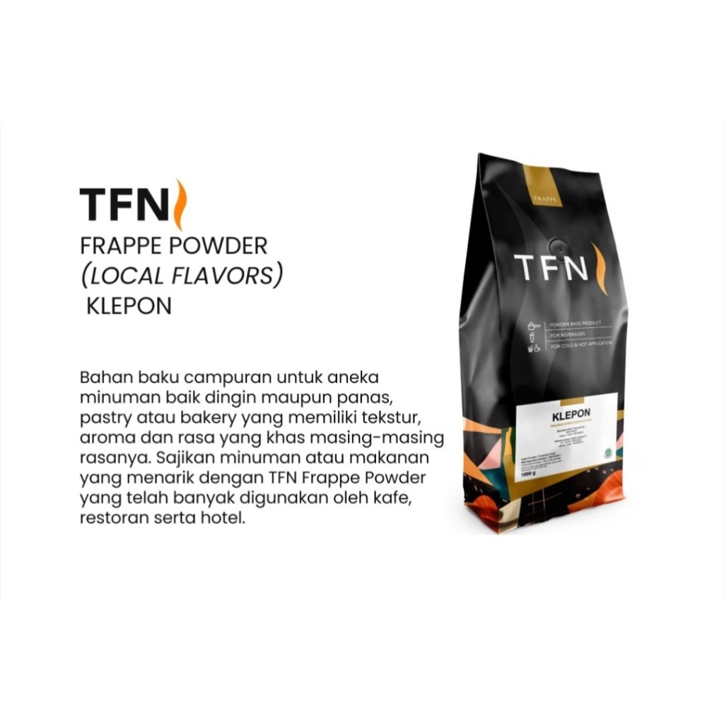 TFN Frappe Klepon Powder 1000gram/Bubuk Minuman Rasa Klepon