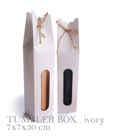Box Hampers Botol Box Packaging Souvenir Tumbler Box Warna Ivory White Box Hampers Packaging Ukuran 