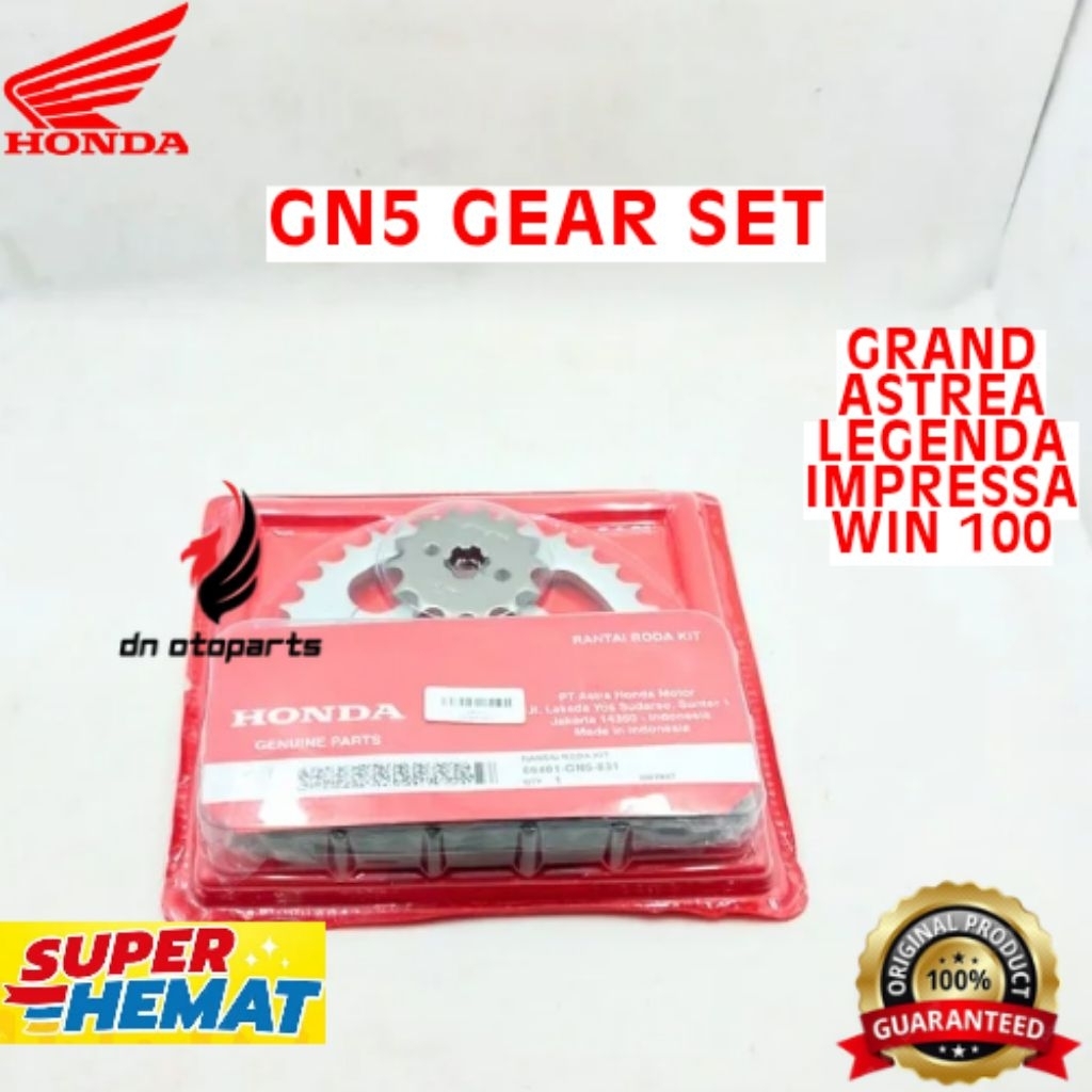 GEAR SET ORIGINAL HONDA KODE GN5, GEAR SET GRAND, GEAR SET ASTREA, GEAR SET LEGENDA, GEAR SET IMPRES