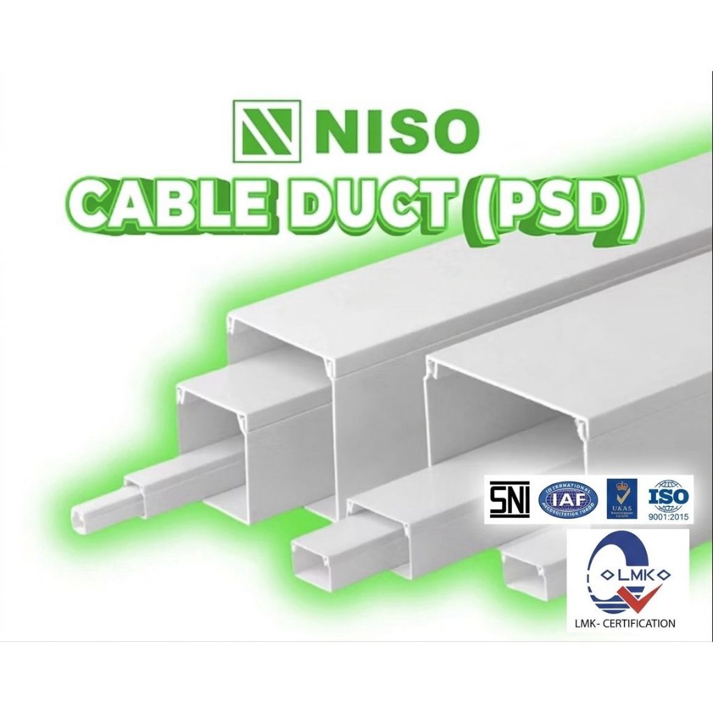 Niso Cable Duct PSD Putih Sertifikasi SNI, ISO, LMK