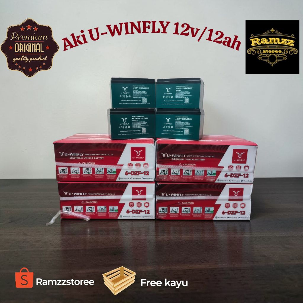 AKI U-WINFLY ORIGINAL 12V/12AH bergaransi 6 bulan